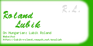 roland lubik business card